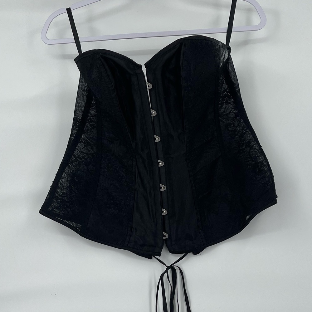 Adore me black lace corset lingerie top - Picture 2 of 10